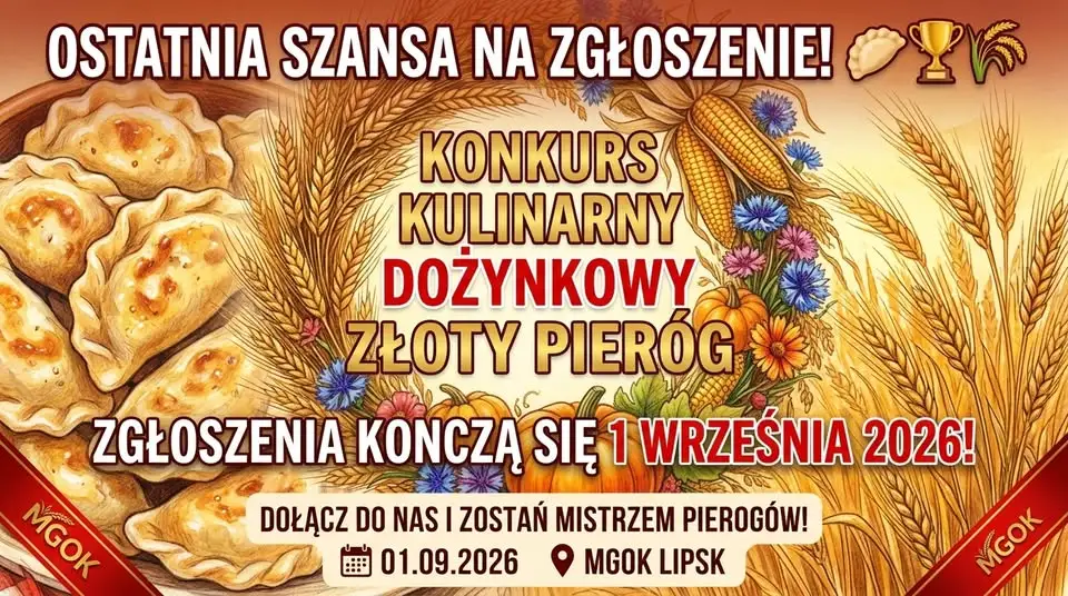 Konkurs „Dożynkowy Złoty Pieróg” – zgłoszenia tylko do 1 września!