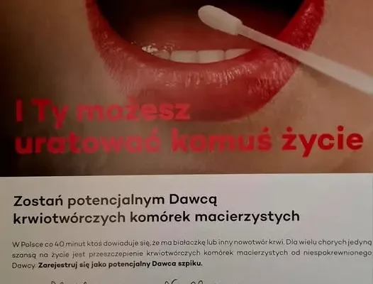 Zostań Dawcą komórek macierzystych – rejestracja w bibliotece 22-25 września