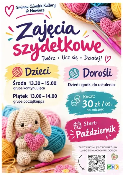 Nowy sezon zajęć w GOK Nowinka – zapisy od października