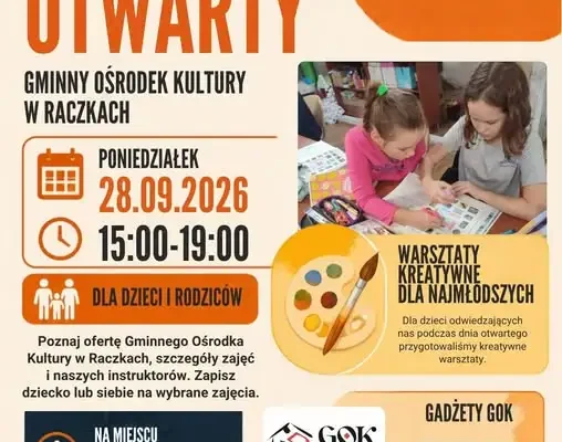 Dzień Otwarty w GOK Raczki – zapisy na zajęcia już 28 września