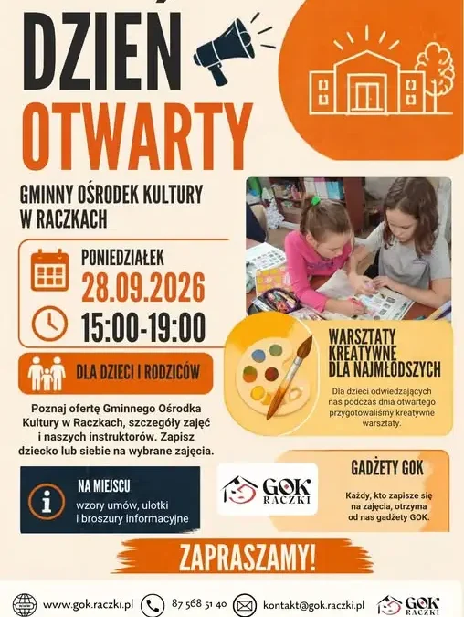 Dzień Otwarty w GOK Raczki – zapisy na zajęcia już 28 września