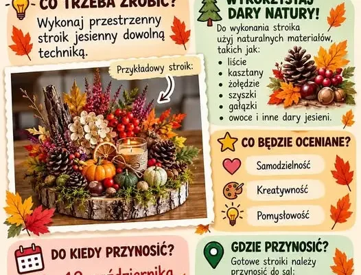 Konkurs na jesienny stroik dla uczniów klas I-III