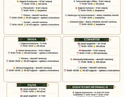 GOK Raczki podsumowuje dzień otwarty i publikuje wstępny harmonogram zajęć