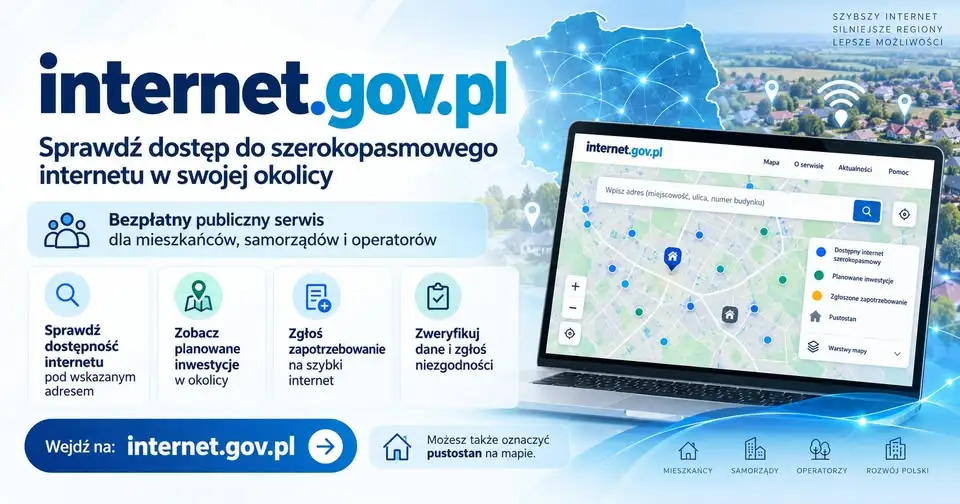 Internet.gov.pl – sprawdź dostępność szybkiego internetu w swojej okolicy