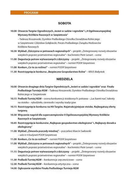 Targi Ogrodnicze „Jesień w sadzie i ogrodzie” w Szepietowie – program na weekend