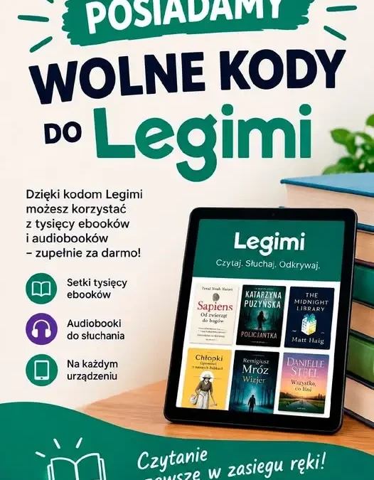 Darmowe kody do Legimi – tysiące ebooków i audiobooków czeka