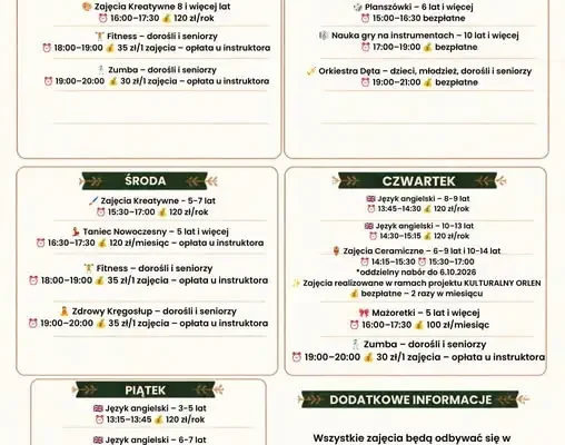 Ruszają zajęcia w Domu Kultury w Raczkach – harmonogram gotowy