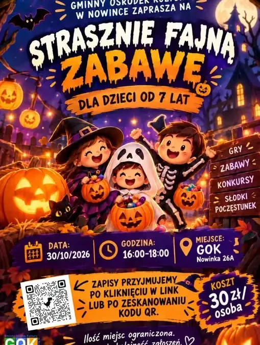 Strasznie fajna zabawa w Nowince – zapisy dla dzieci już otwarte