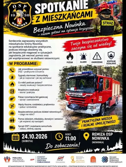 Bezpieczna Nowinka: praktyczne spotkanie dla mieszkańców gminy