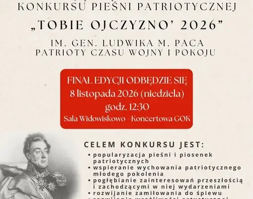 XXI Konkurs Pieśni Patriotycznej „Tobie Ojczyzno” w Raczkach – zaproszenie do udziału