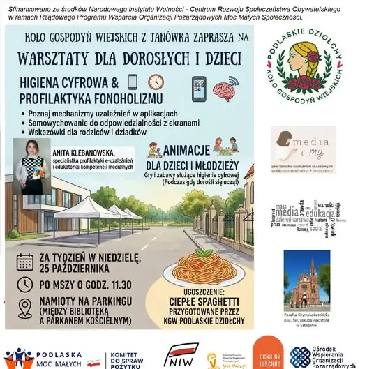 Podlaskie Dziołchy zapraszają na warsztaty o higienie cyfrowej i profilaktyce fonoholizmu