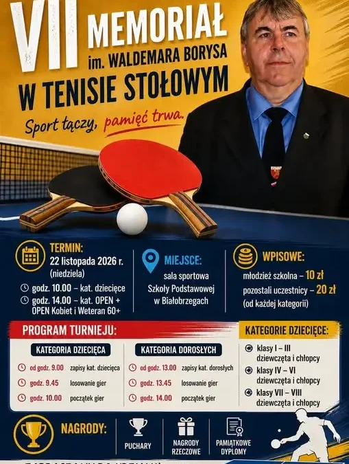 Turniej tenisa stołowego w Białobrzegach – zapisy trwają